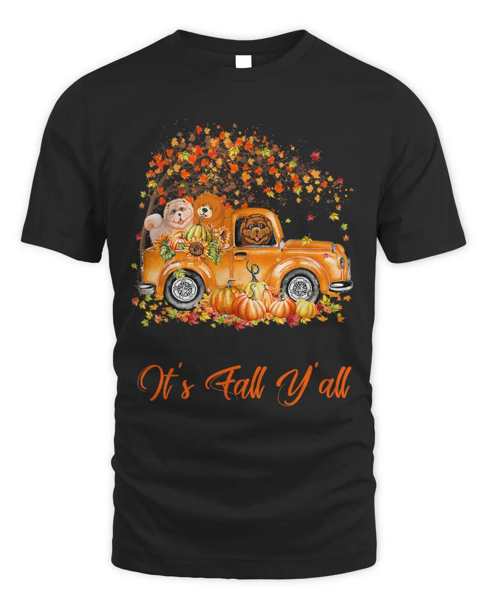 Its Fall Yall Chow Chow Riding Truck Pumpkin Autumn Fall116
