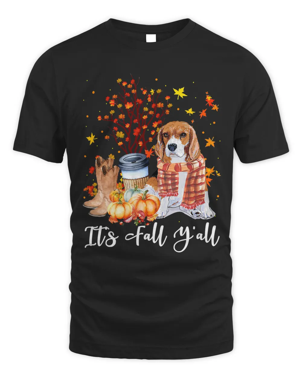 Its Fall Yall Beagle Pumpkin Fall Autumn Thanksgiving325 Unisex Standard T-Shirt black s