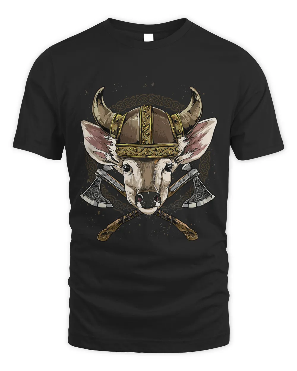 Viking Deer with Viking Helmet Mjolnir Axes 246