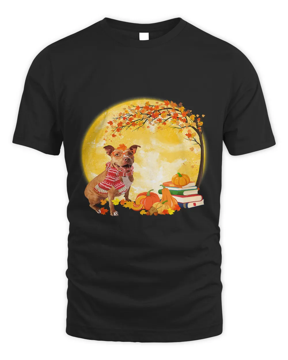 Pitbull Dog Autumn Fall Pumpkin Truck Mappe Thanksgiving337