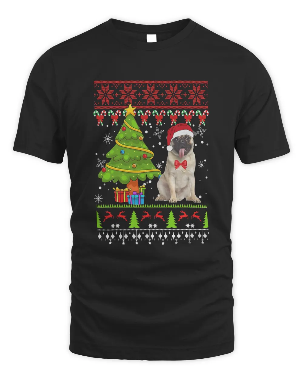 Pug Santa Ugly Merry Christmas Tree Sweatshirt