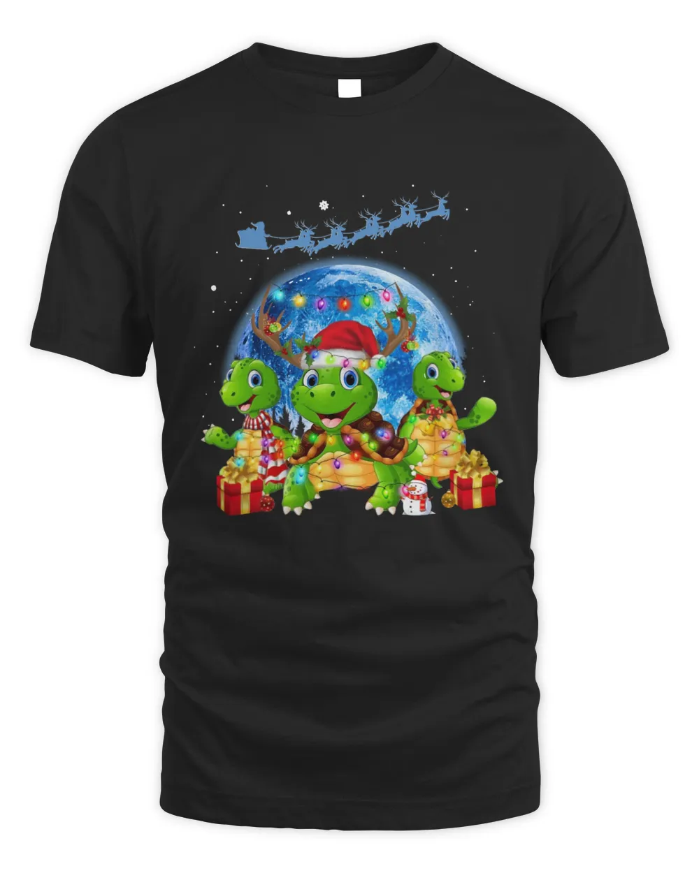 Three Turtle Santa Reindeer Merry Christmas Sweatshirt