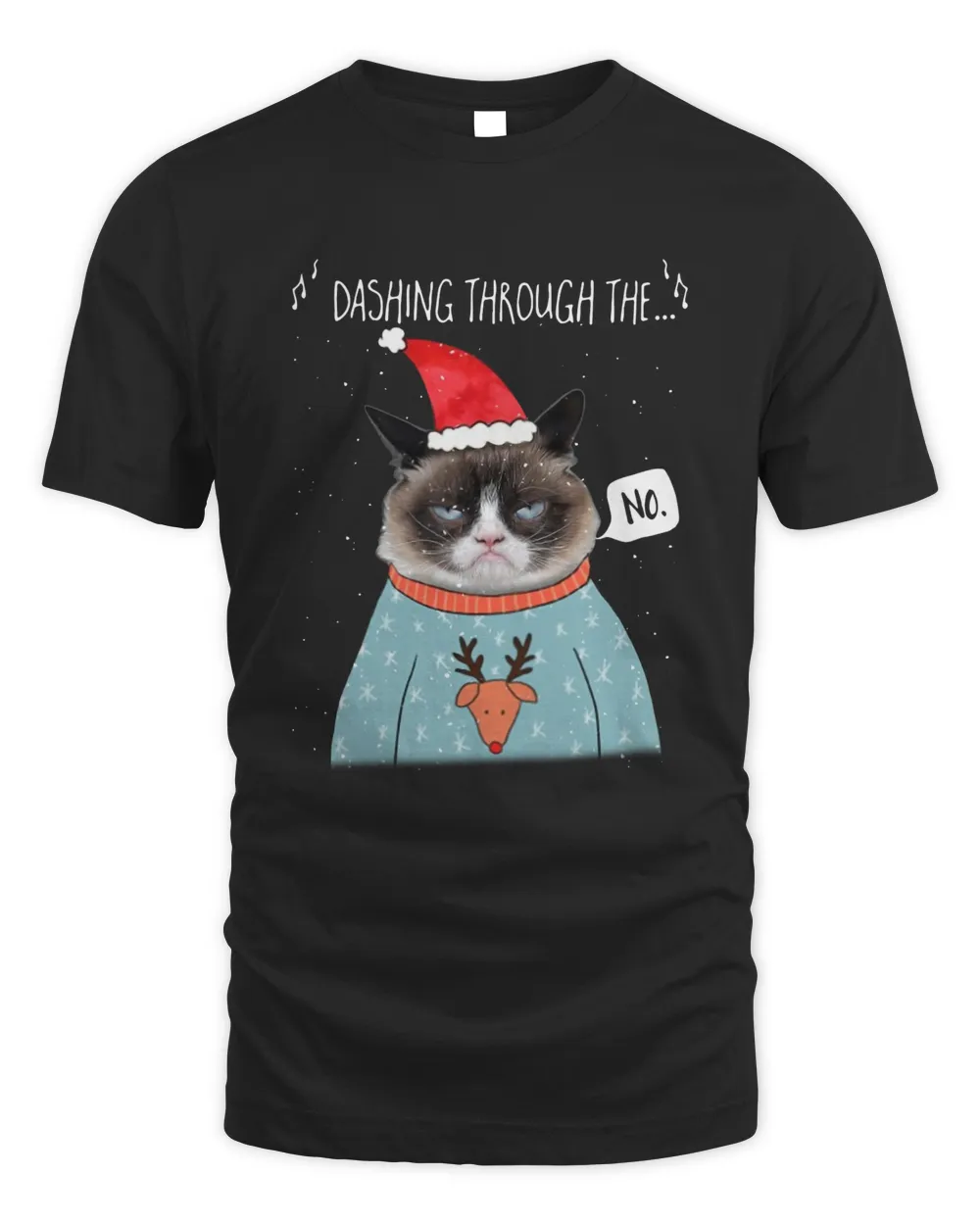 Cat Santa Dashing Through The No Merry Christmas Sweatshirt