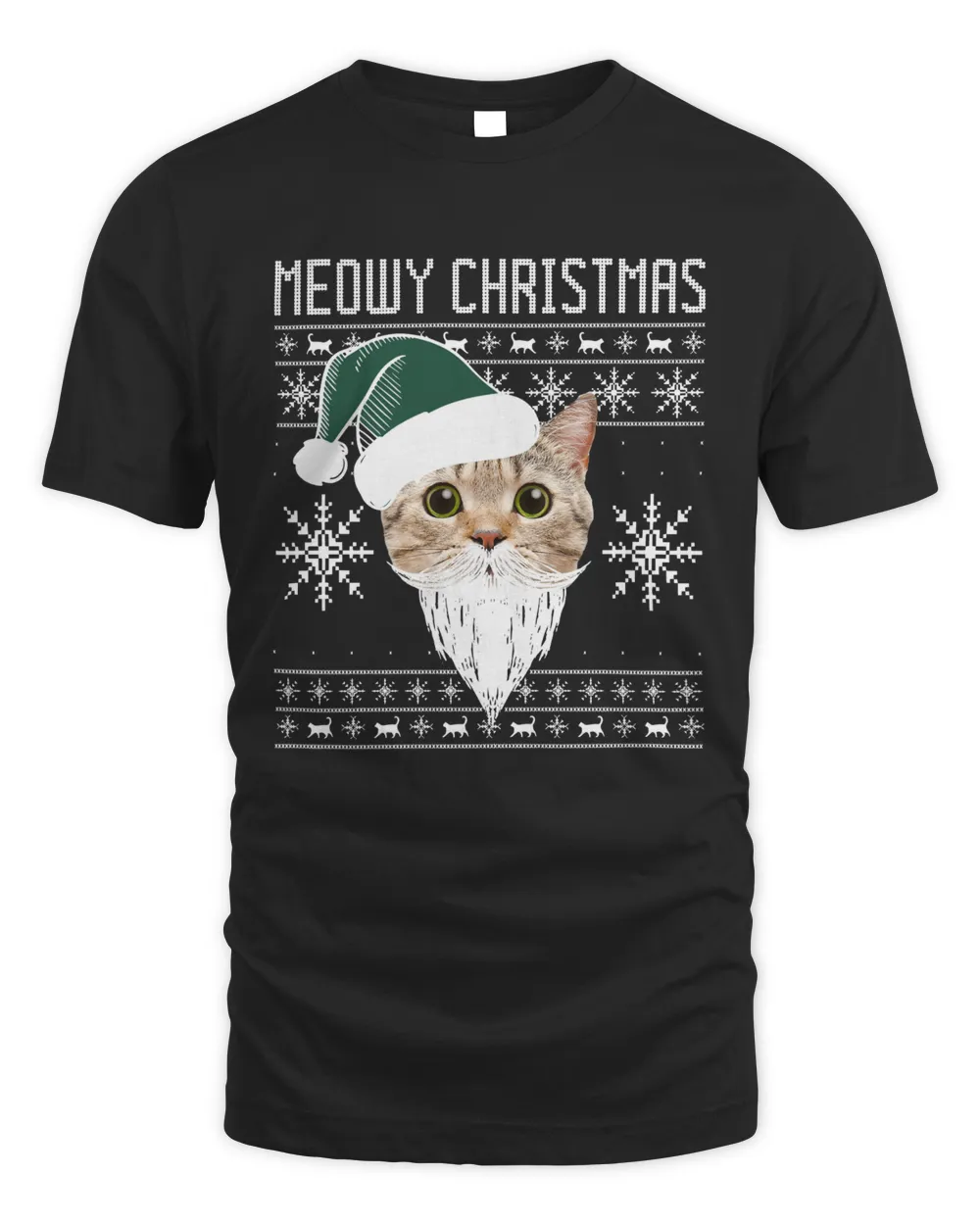 Meowy Christmas Santa Ugly Christmas Sweatshirt