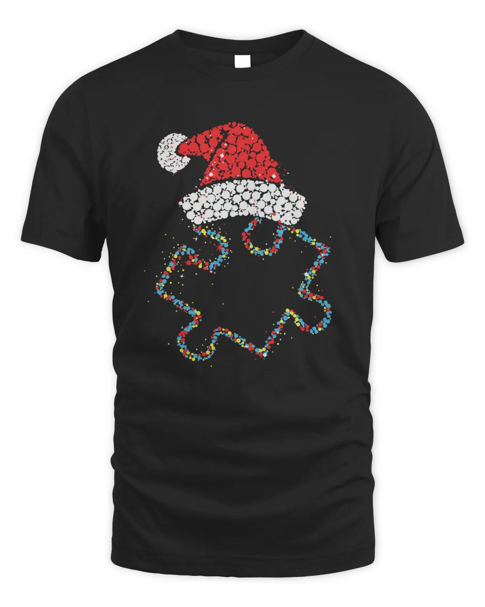 Santa Hat Autism Light Merry Christmas Shirt