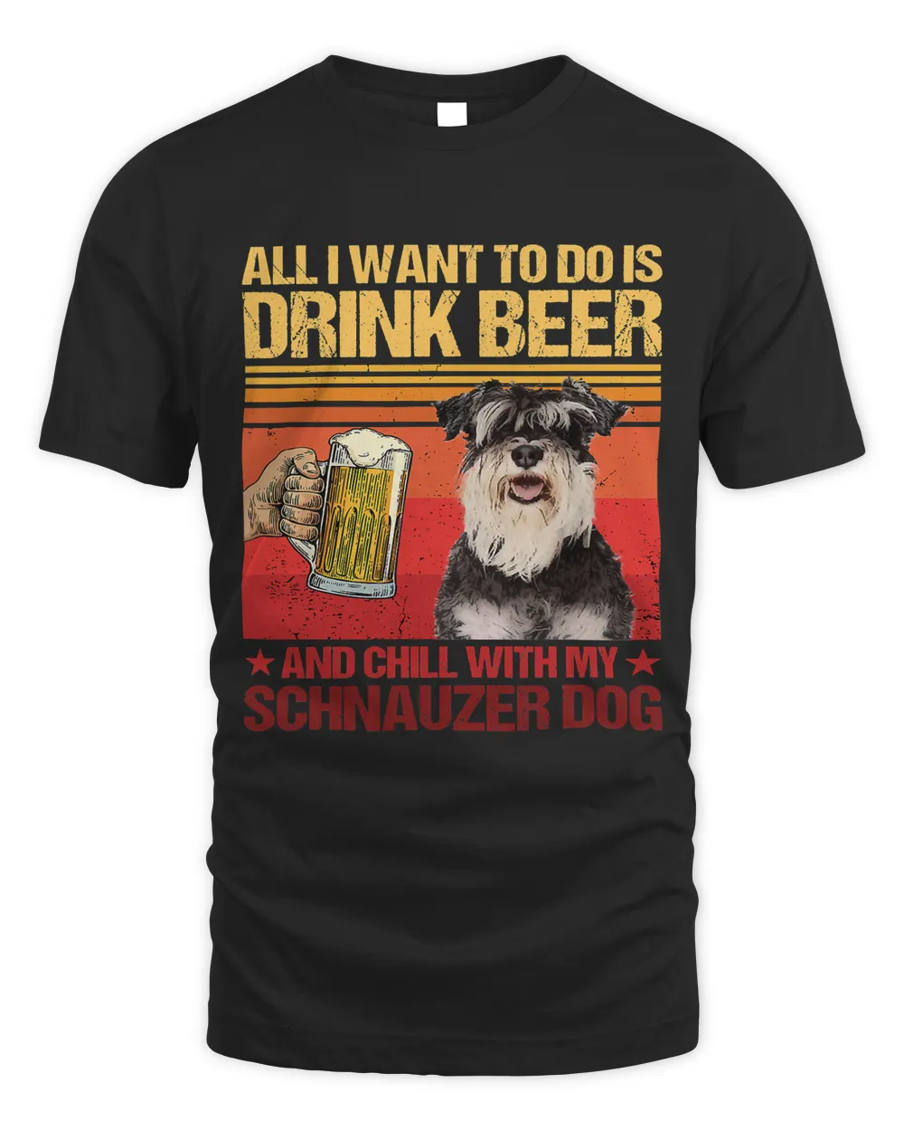 Drinking Beer With My Schnauzer Dog Friend237 Unisex Standard T-Shirt black s