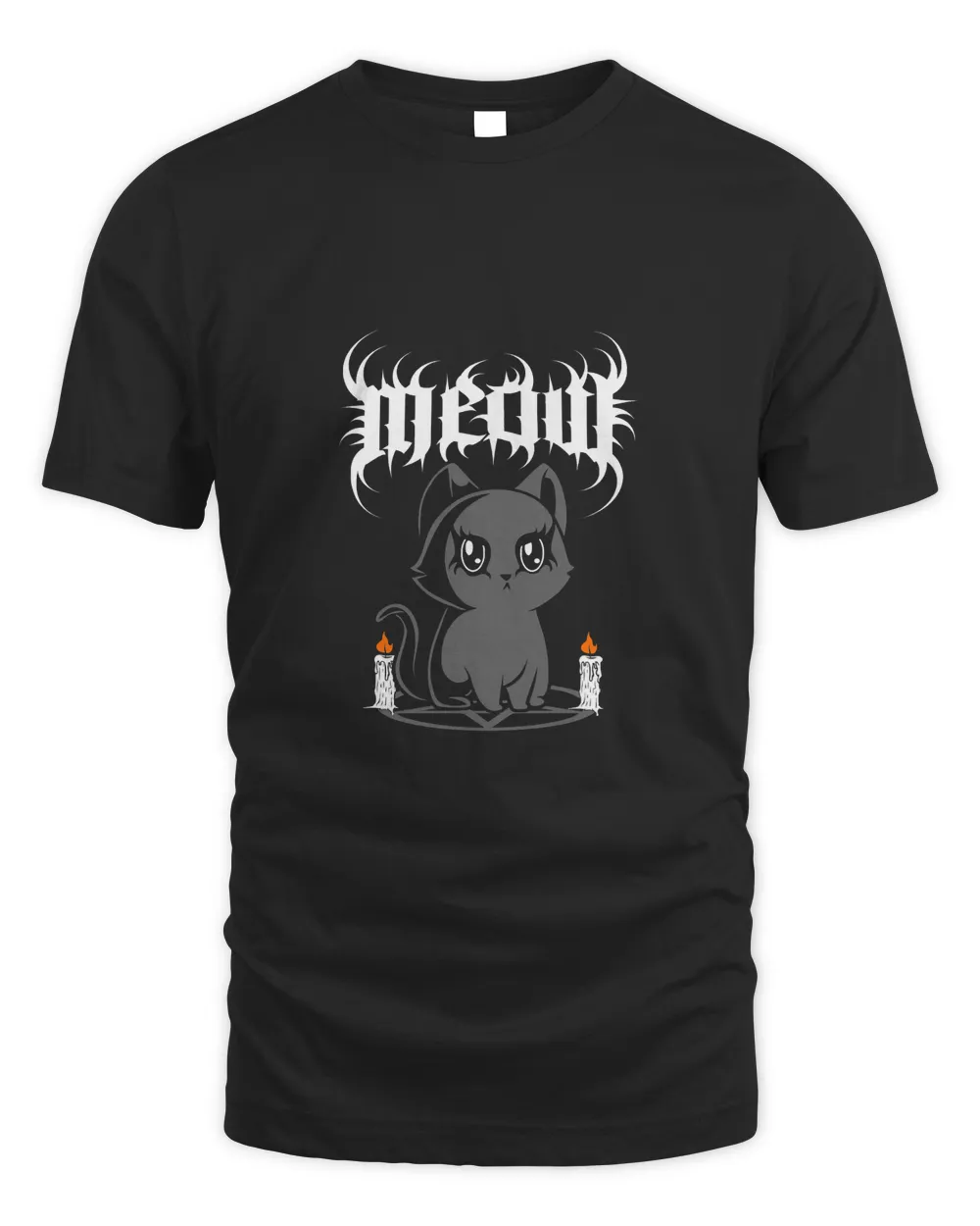 Meow Cat Cute Kitten Pentagram Death Metal Gothic Cat Lover434