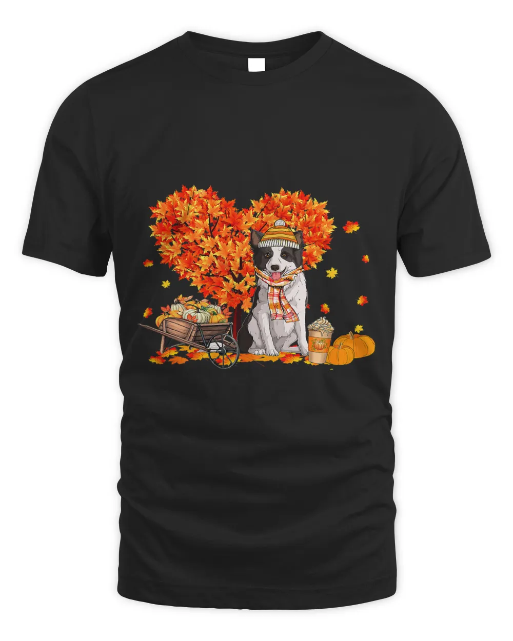 Border Collie Autumn Tree Fall Leaves Pumpkin Dog Lover 36