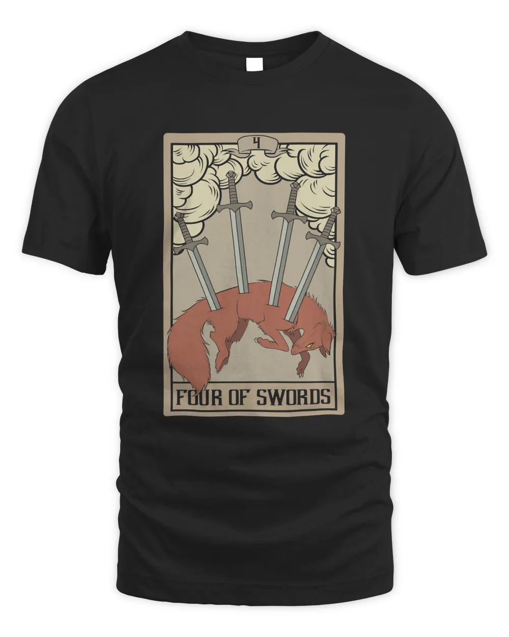 Four of Swords Tarot Card Reader Fox Lover Occult Tarot 304