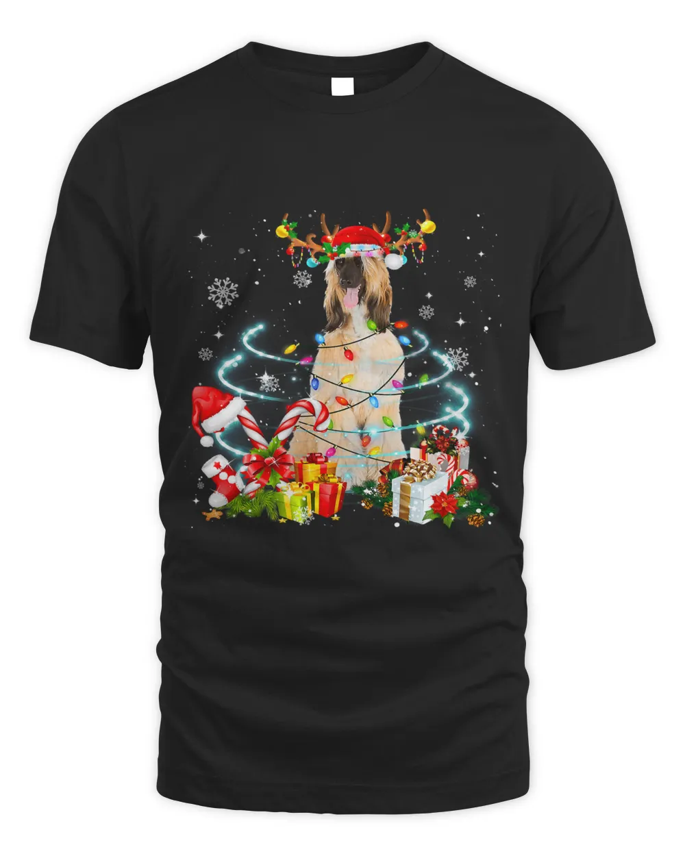 AfghanHound Reindeer Christmas Tree Lights Pajama Dog Xmas 208