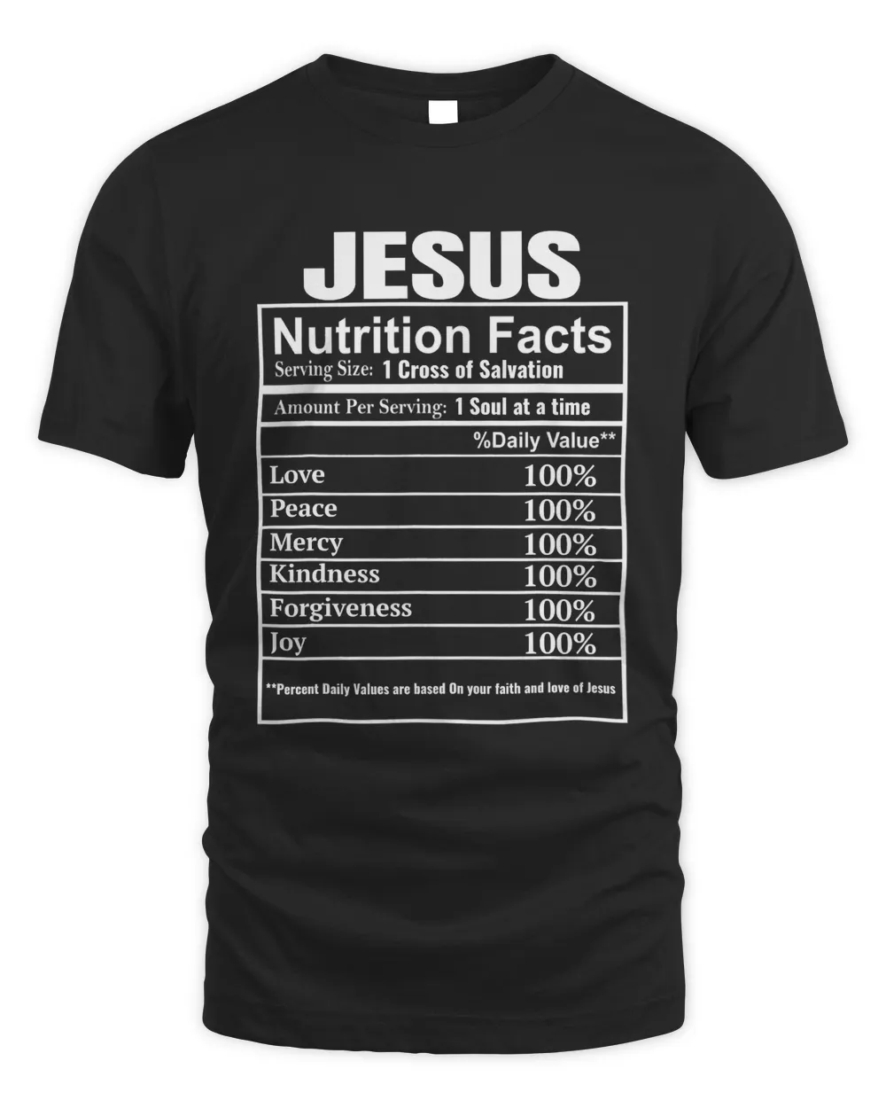 Jesus Christian Evangelical Christian Gifts Funny Jesus Nutrition Facts