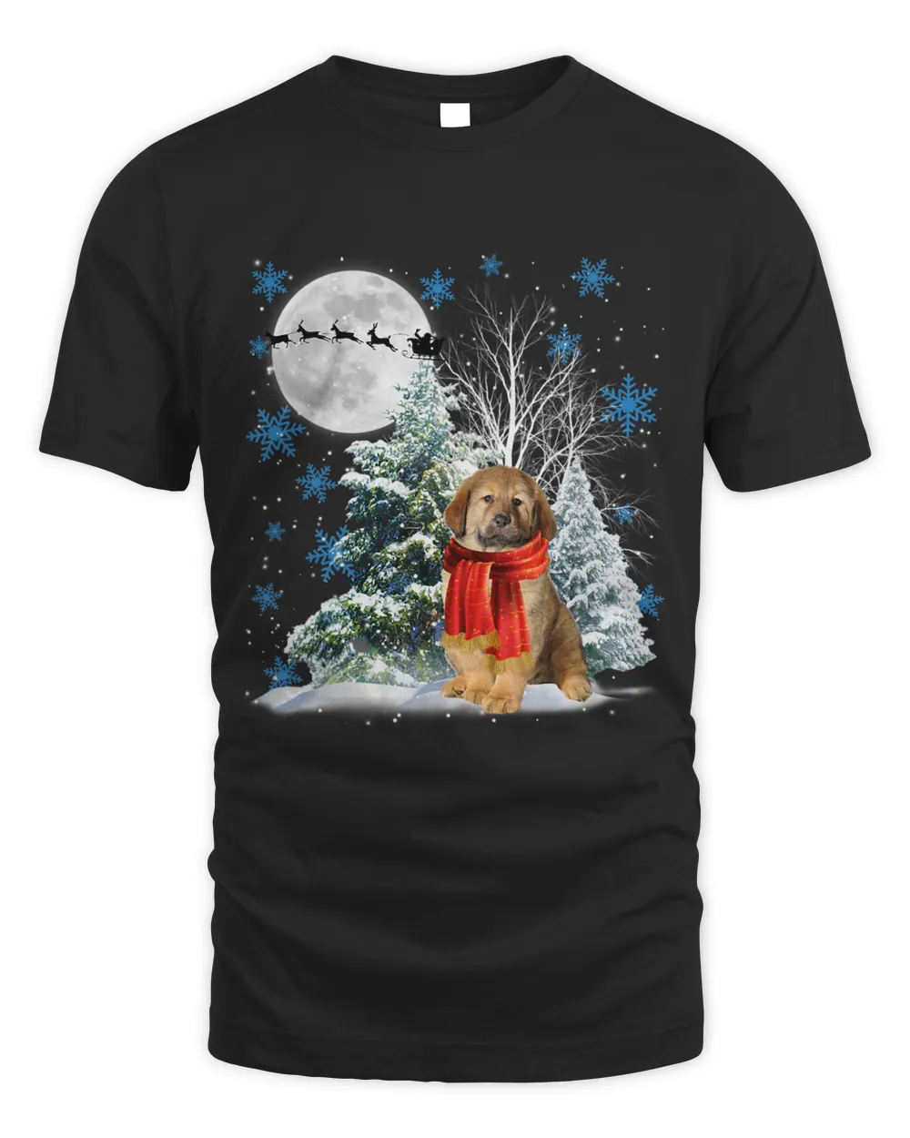 Tibetan Mastiff Under Moonlight Snow Christmas Pajama 52