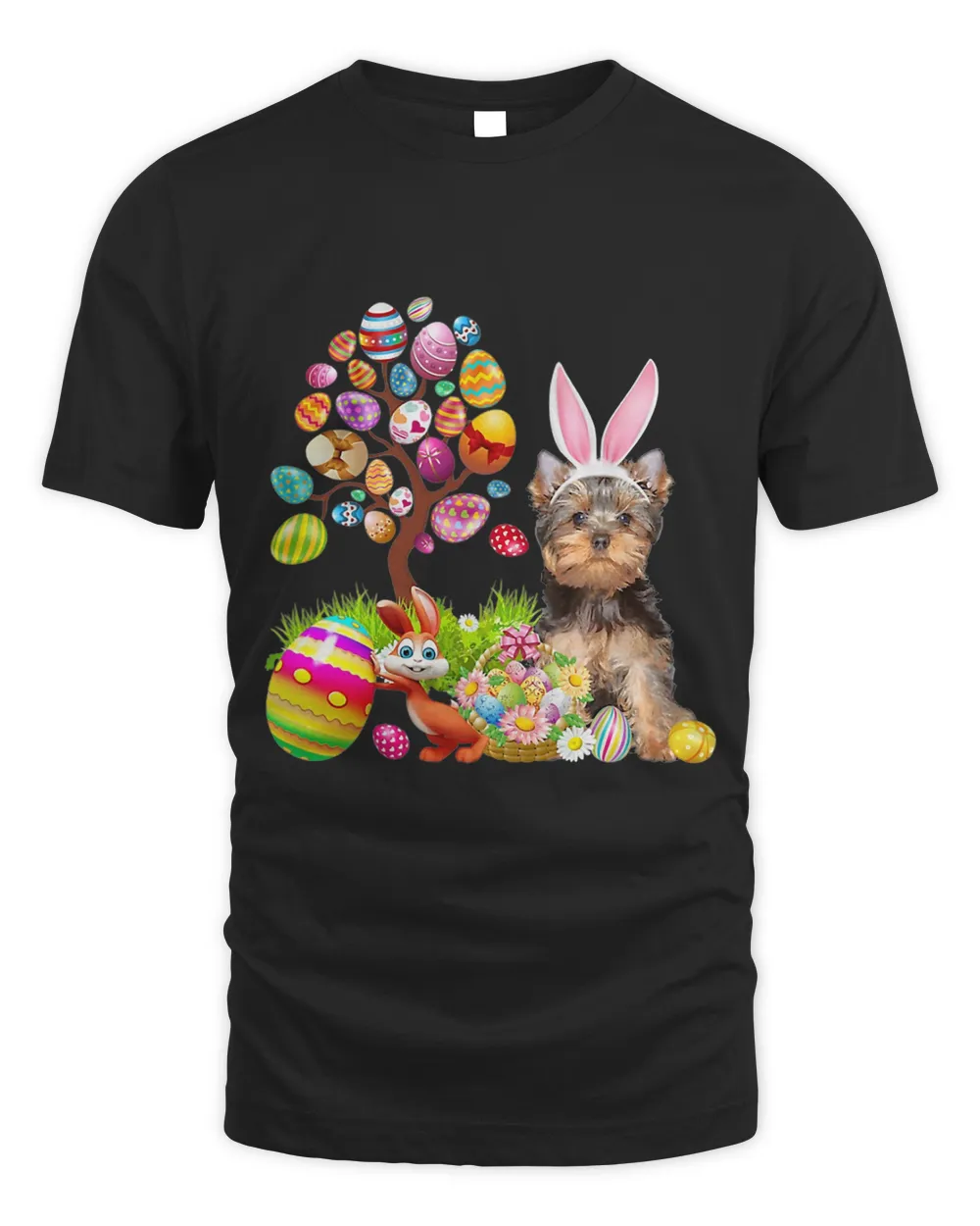 Yorkshire Terrier Easter Egg Tree Dogs Bunny Easters Day
