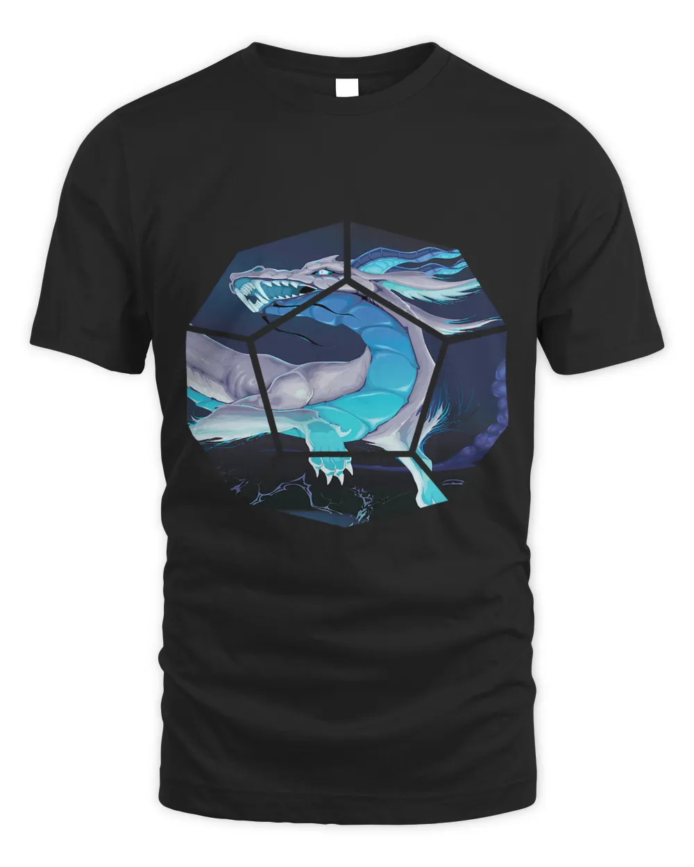 Dragon RPG Table Top Game Dice Role Player Unisex Standard T-Shirt black s