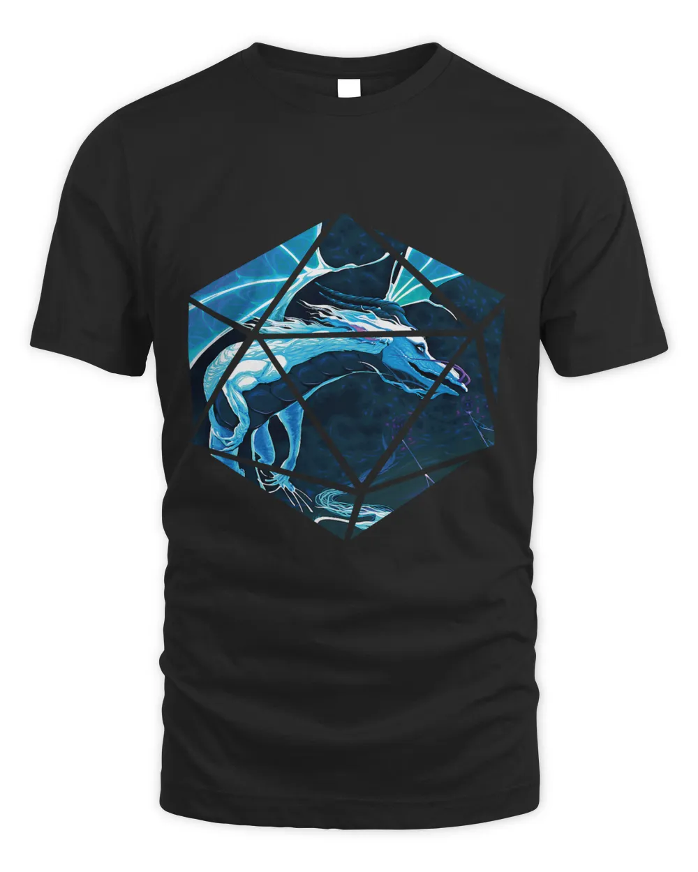 Dragon RPG Table Top Game Geometry Role Player Unisex Standard T-Shirt black s