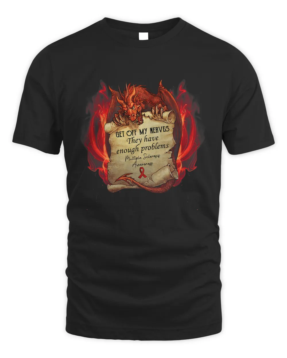 Get Off My Nerves They Have Enough Problems MS Awareness Unisex Standard T-Shirt black s