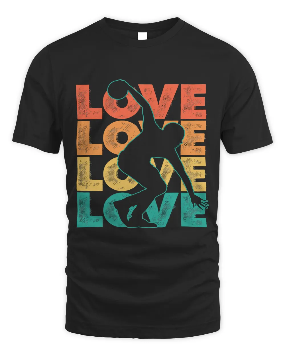 Retro Bowling Love Word Theme Graphic Design Bowler