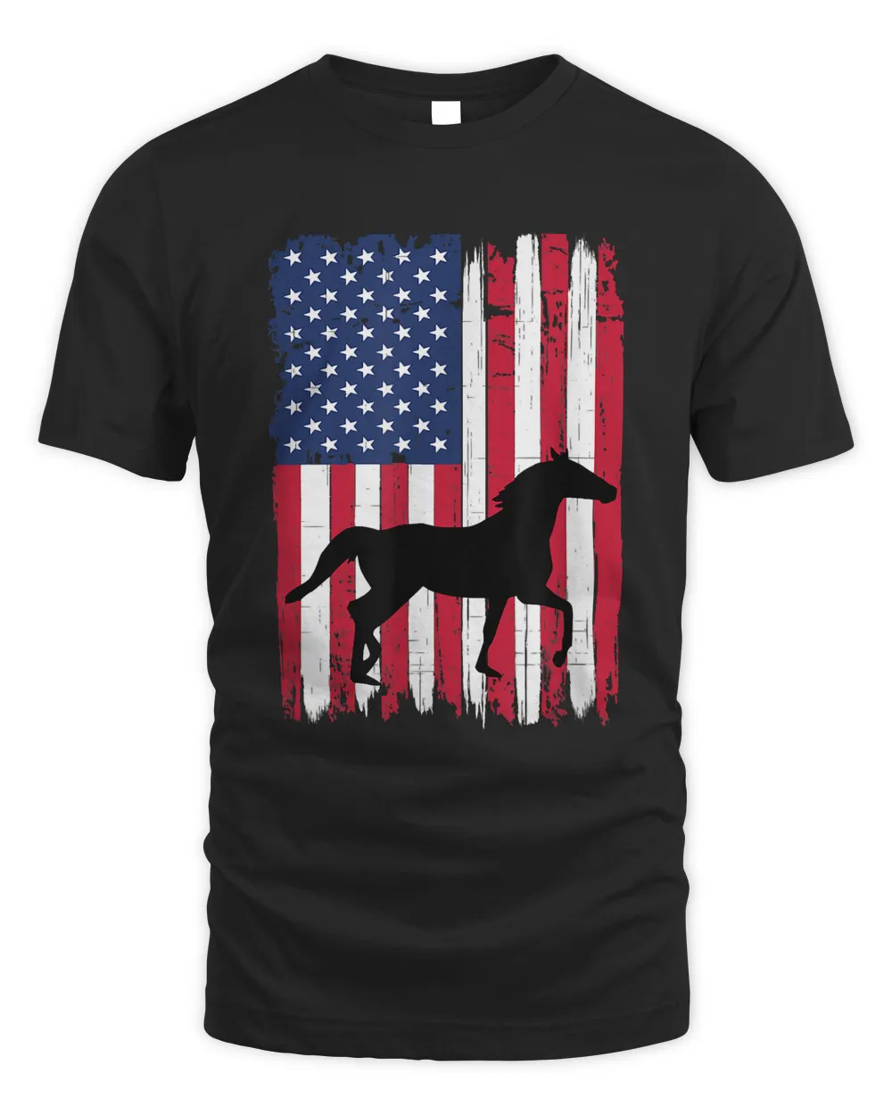 Horse Silhouette American Flag USA Patriotic