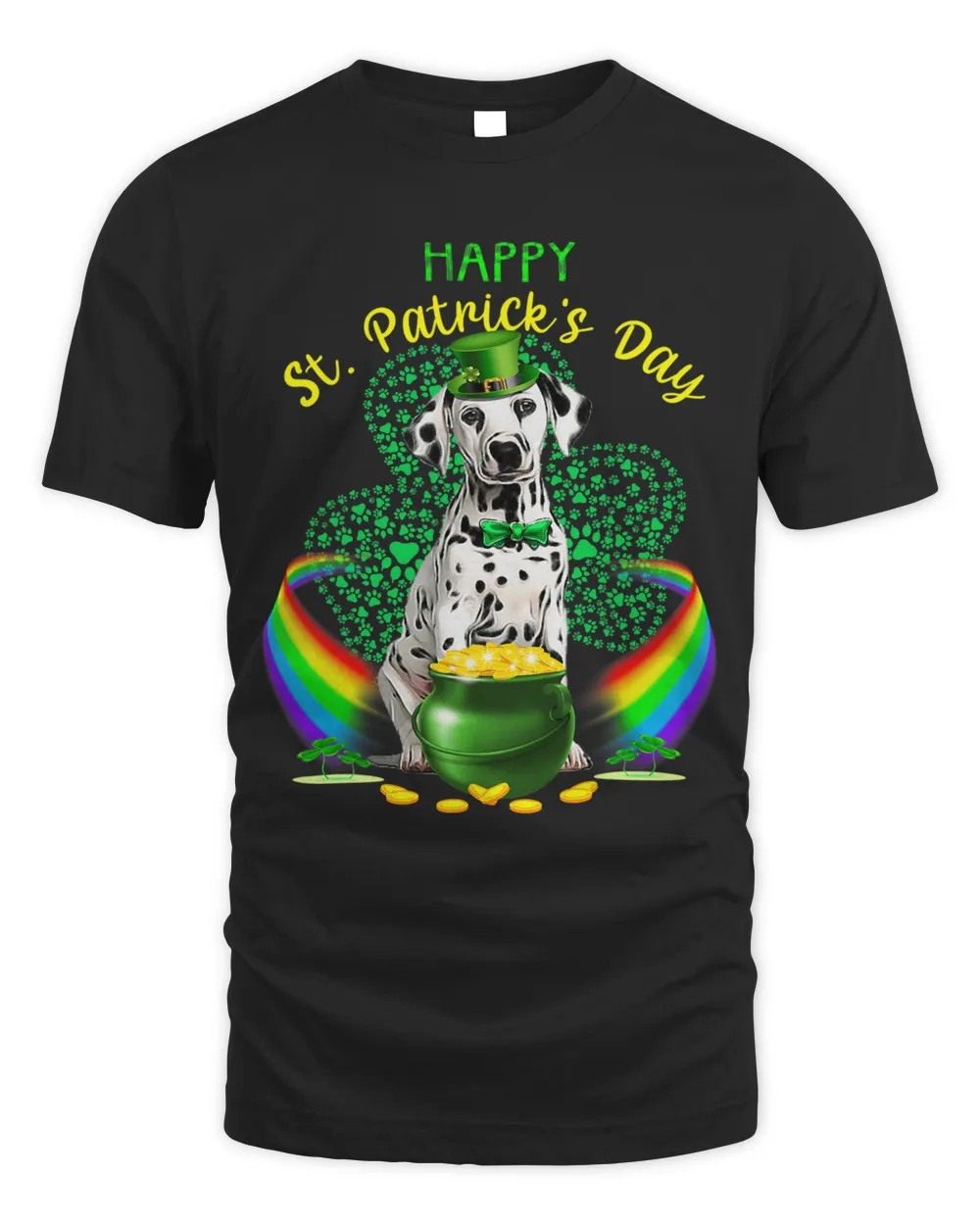 Happy St Patricks Day Dalmatian Leprechaun Hat Shamrocks