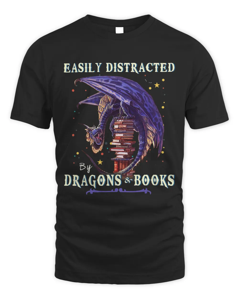 Book Dragon Shirt Easily Distracted by Dragon and Books