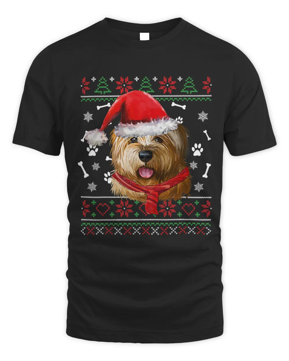 Ugly Sweater Christmas Norfolk Terrier Santa Hat Pajama Xmas