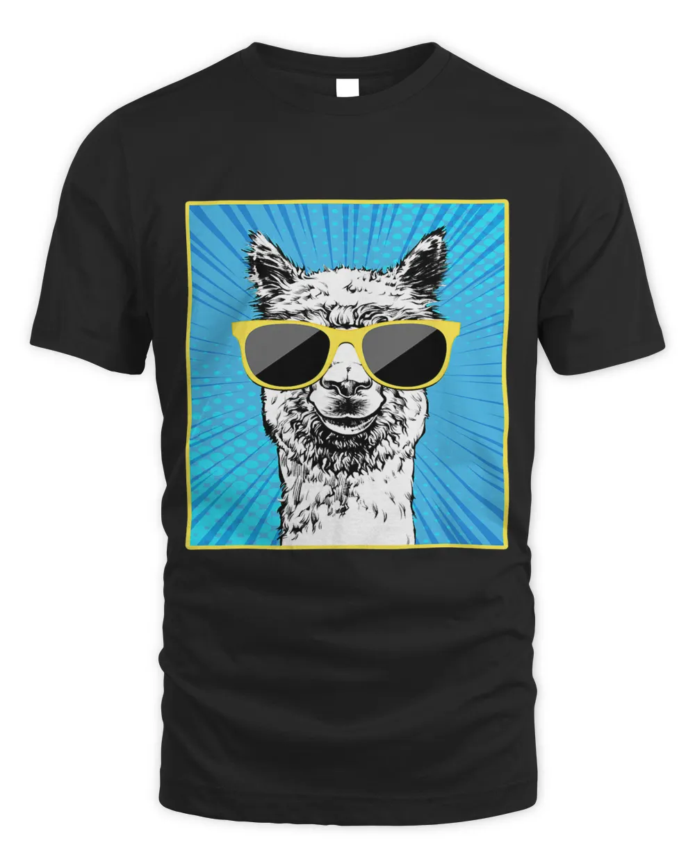Llama Portrait Pop Art Animal with Sunglasses