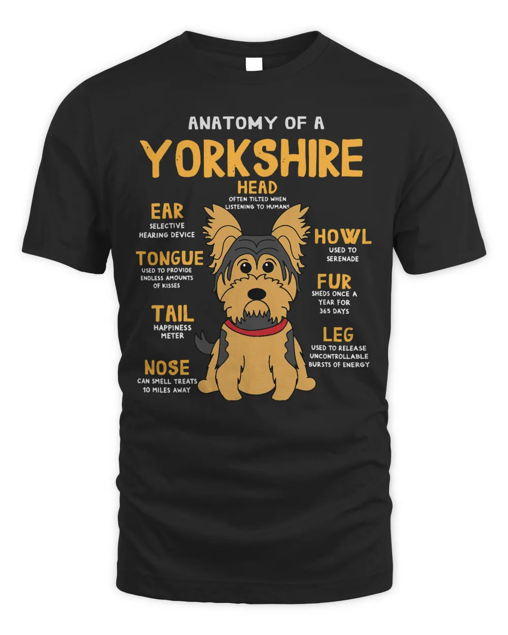 Yorkshire Yorkie Anatomy Funny Dog Mom Dad Gift T-Shirt