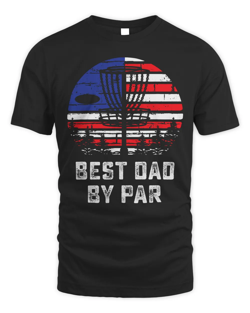 American Flag Disc Golf Dad Gift Patriotic Disk Golfer Cool T-Shirt