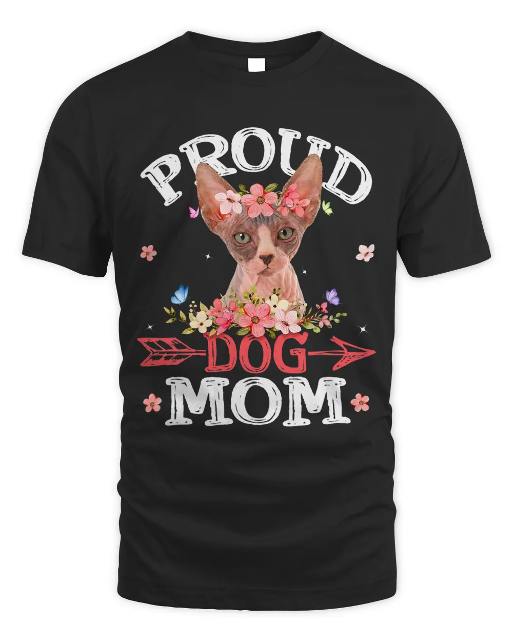 Cute Proud Cat Dog Mom Flowers Mothers Day