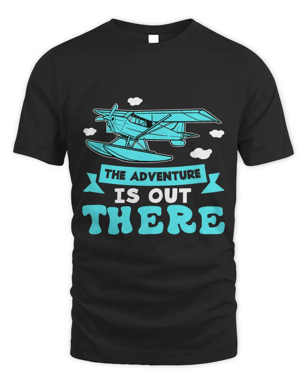 Airplane The Adventure Is Out There Unisex Standard T-Shirt black s