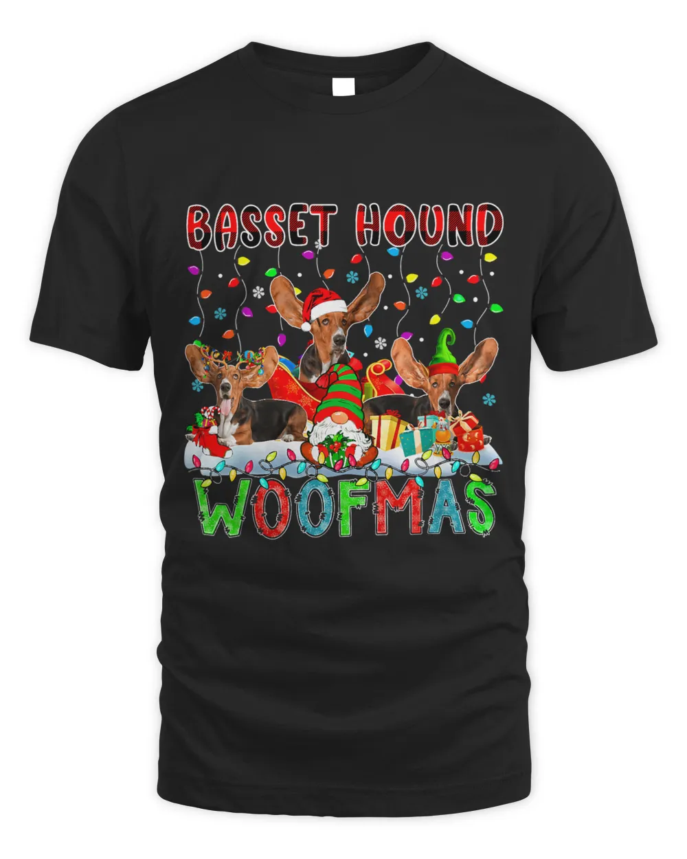 Basset Hound Xmas Woof Santa Reindeer Basset Hounds Gnome 79