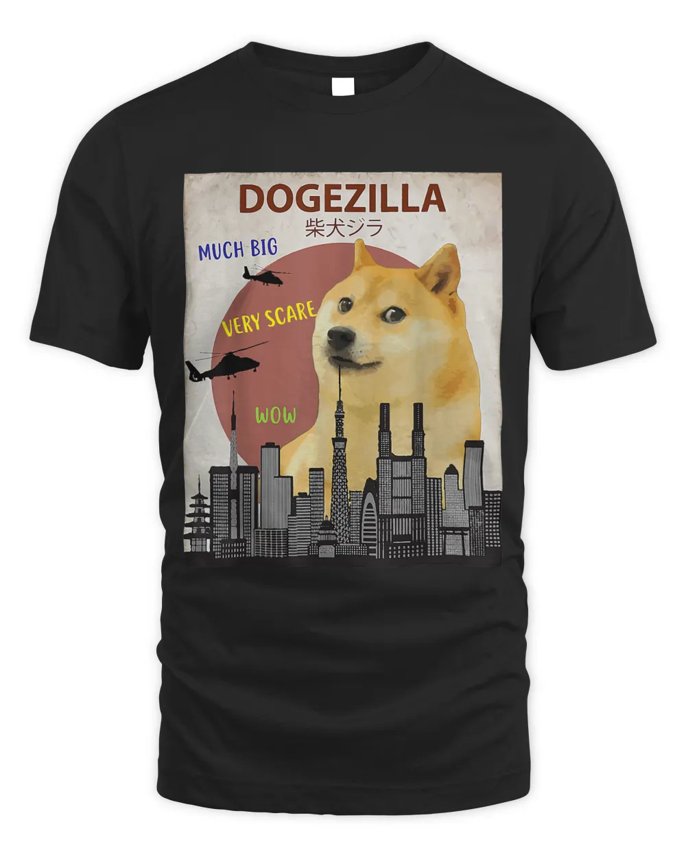 Dogezilla Funny DOGE MEMES Shiba Inu Dog 278 Unisex Standard T-Shirt black s