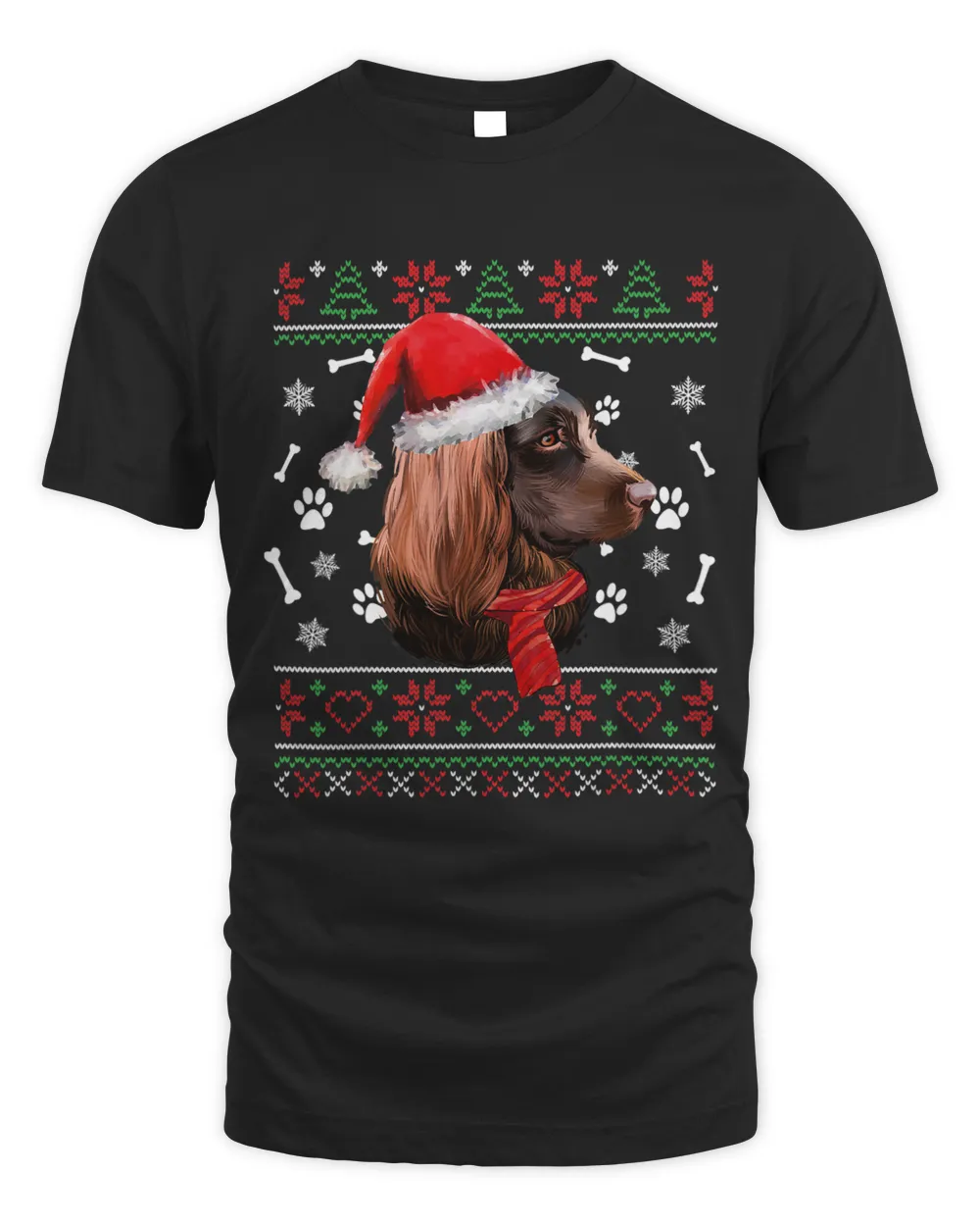 Ugly Sweater Christmas Boykin Spaniel Santa Hat Pajama Xmas