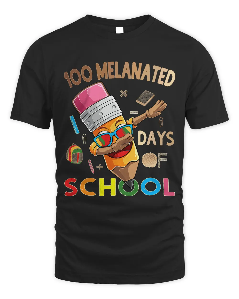 100 Melanated Days Of School African American Dabbing Crayon
