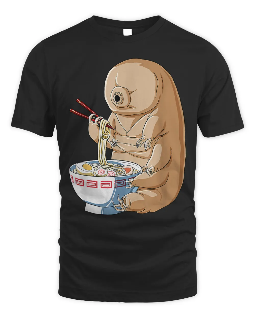 Funny Japanese Kawaii Ramen Noodles Water Bear Tardigrade Unisex Standard T-Shirt black s