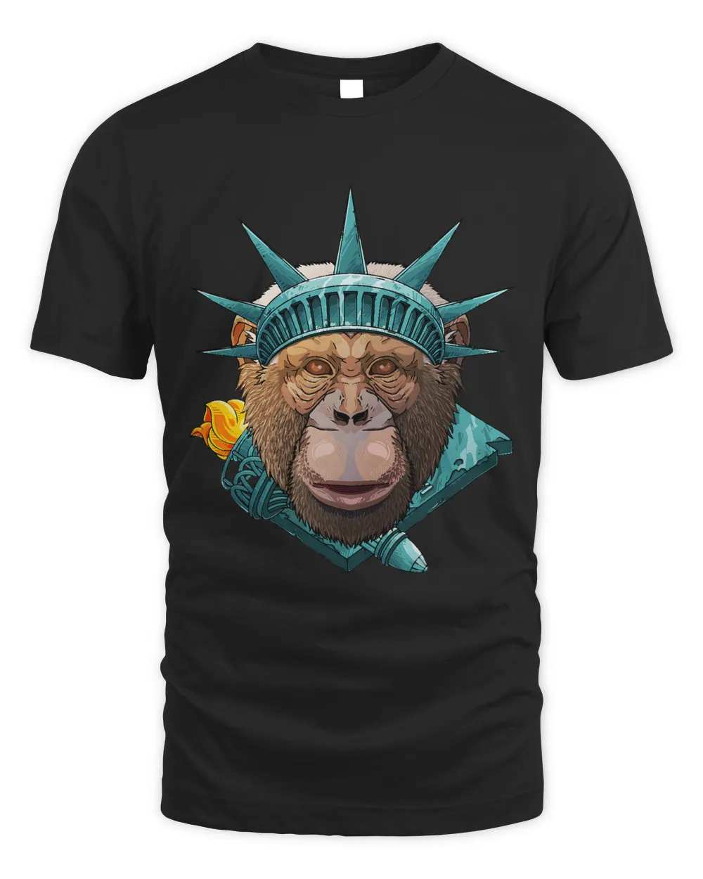 Statue Of Liberty Chimpanzee 4th Of July Animal USA America