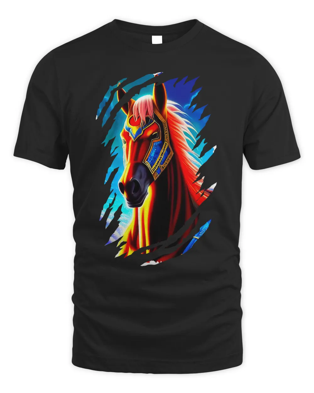 Horse. A ripped and colorful design. Funny Idea Unisex Standard T-Shirt black s
