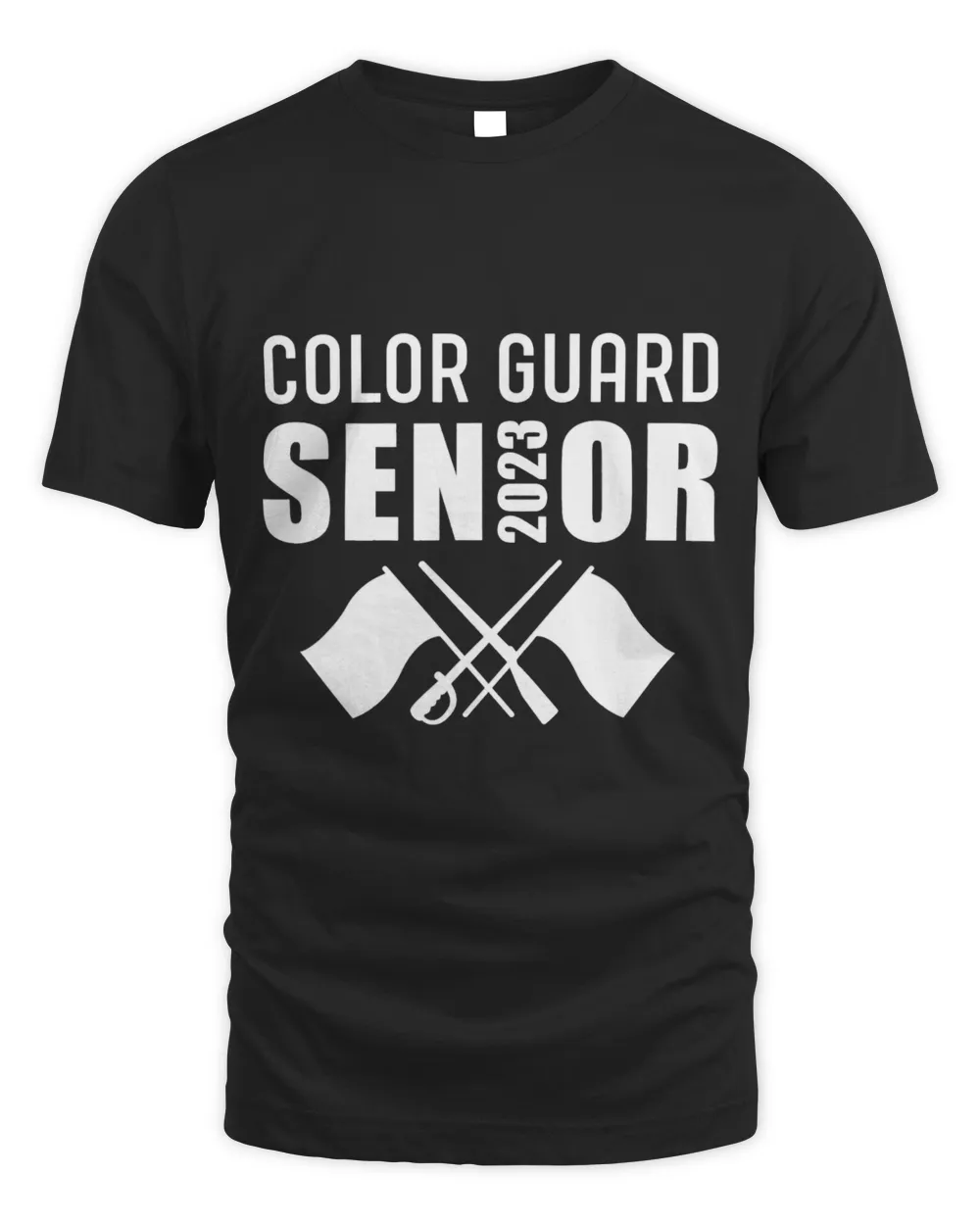 2023 Senior Color Guard Class of 2023 Marching Band Flag Unisex Standard T-Shirt black s