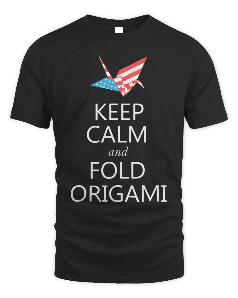 Keep Calm and Fold Origami Unisex Standard T-Shirt black s