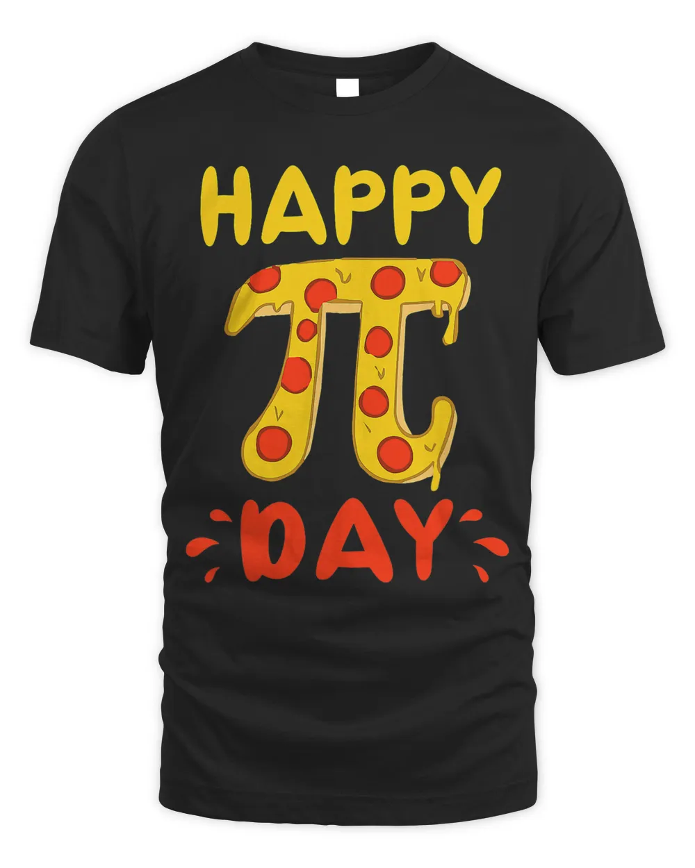Happy Pi Day Pie Day Pizza Mathematics Pi Symbol Unisex Standard T-Shirt black s