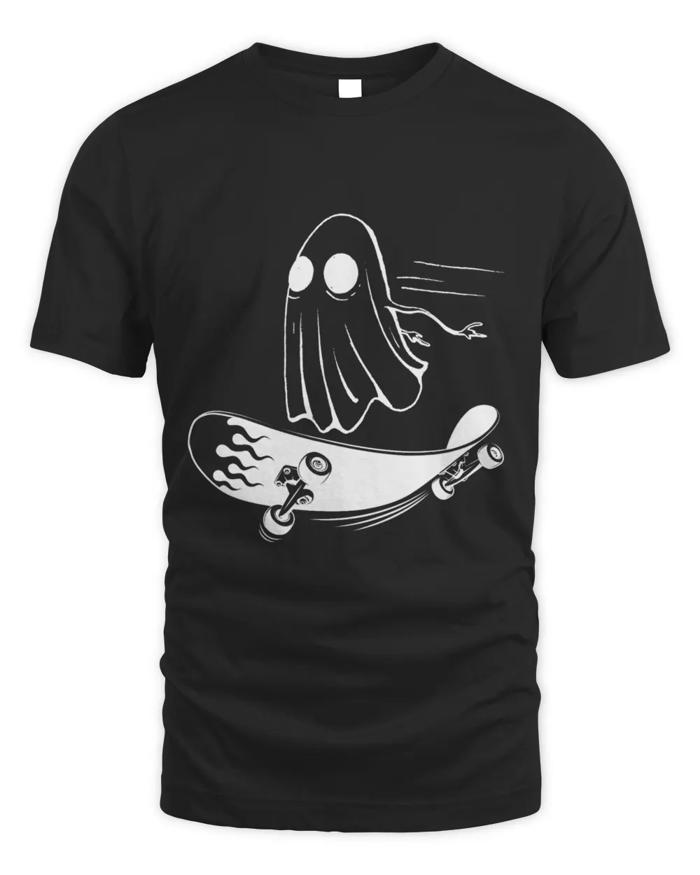 Ghost Skateboard Funny Skateboarding Lazy Halloween Costume Unisex Standard T-Shirt black s