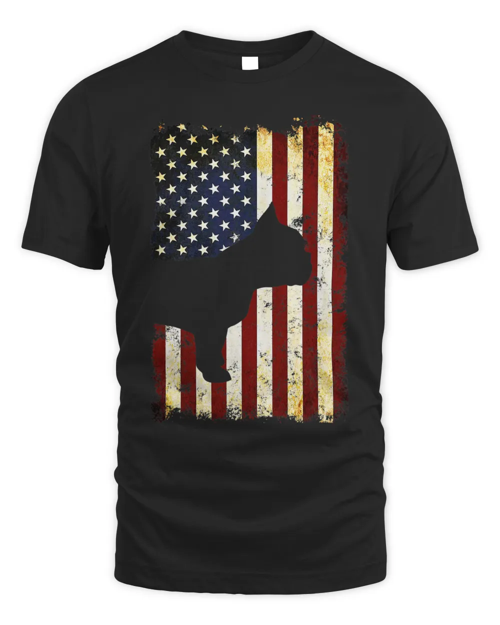 French Bulldog Silhouette American Flag 4th of July