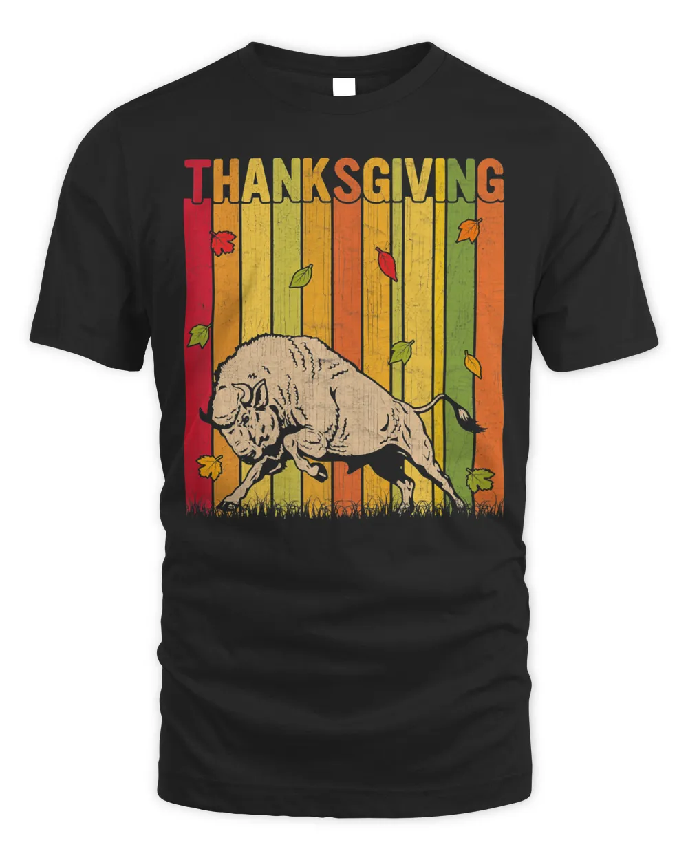 Autumn Thanksgiving Retro Cute Bison Lovers Thanksgiving Premium T-Shirt