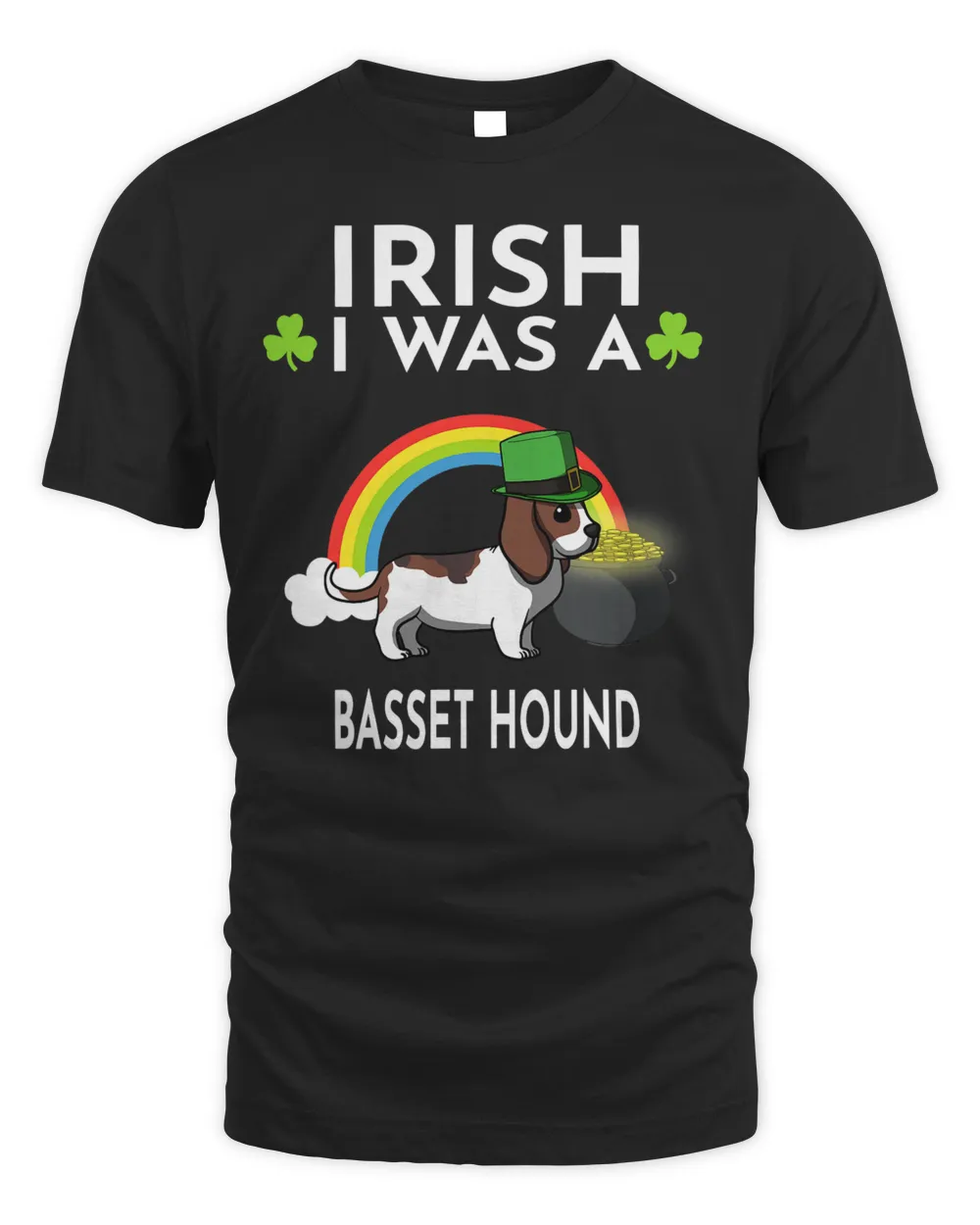 Irish I Was A Basset Hound Dog St Patricks Day T-Shirt