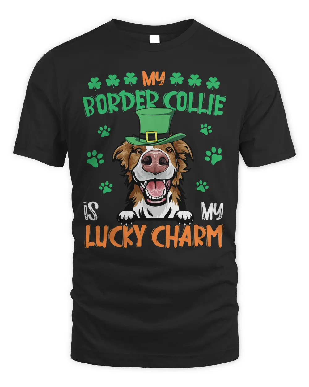 My Border Collie Is My Lucky Charm Irish St Patricks Day T-Shirt