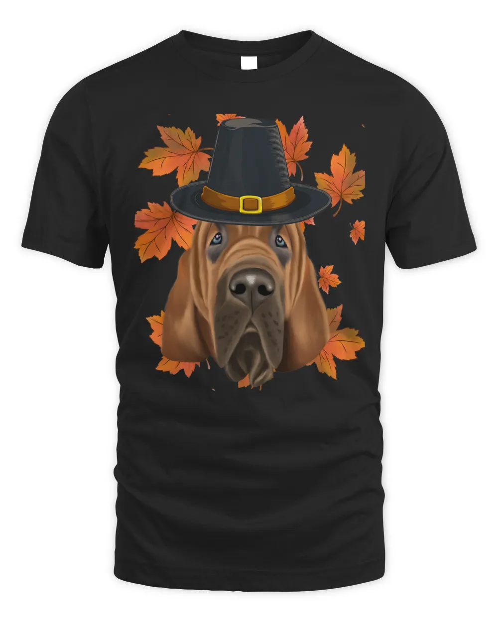 Fall Bloodhound Pilgrim Thanksgiving T-Shirt