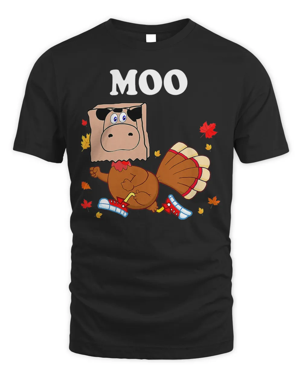 Thanksgiving Turkey Funny Cow Moo Turkey Day T-Shirt