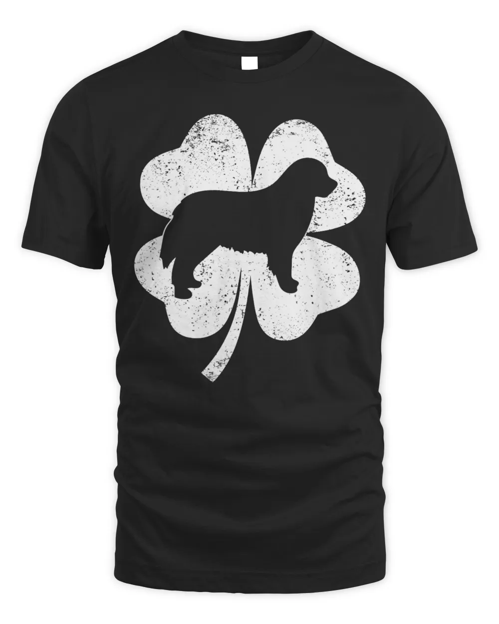 Womens Irish Shamrock Leaf Bernese Mountain Dog St. Patrick's Day V-Neck T-Shirt