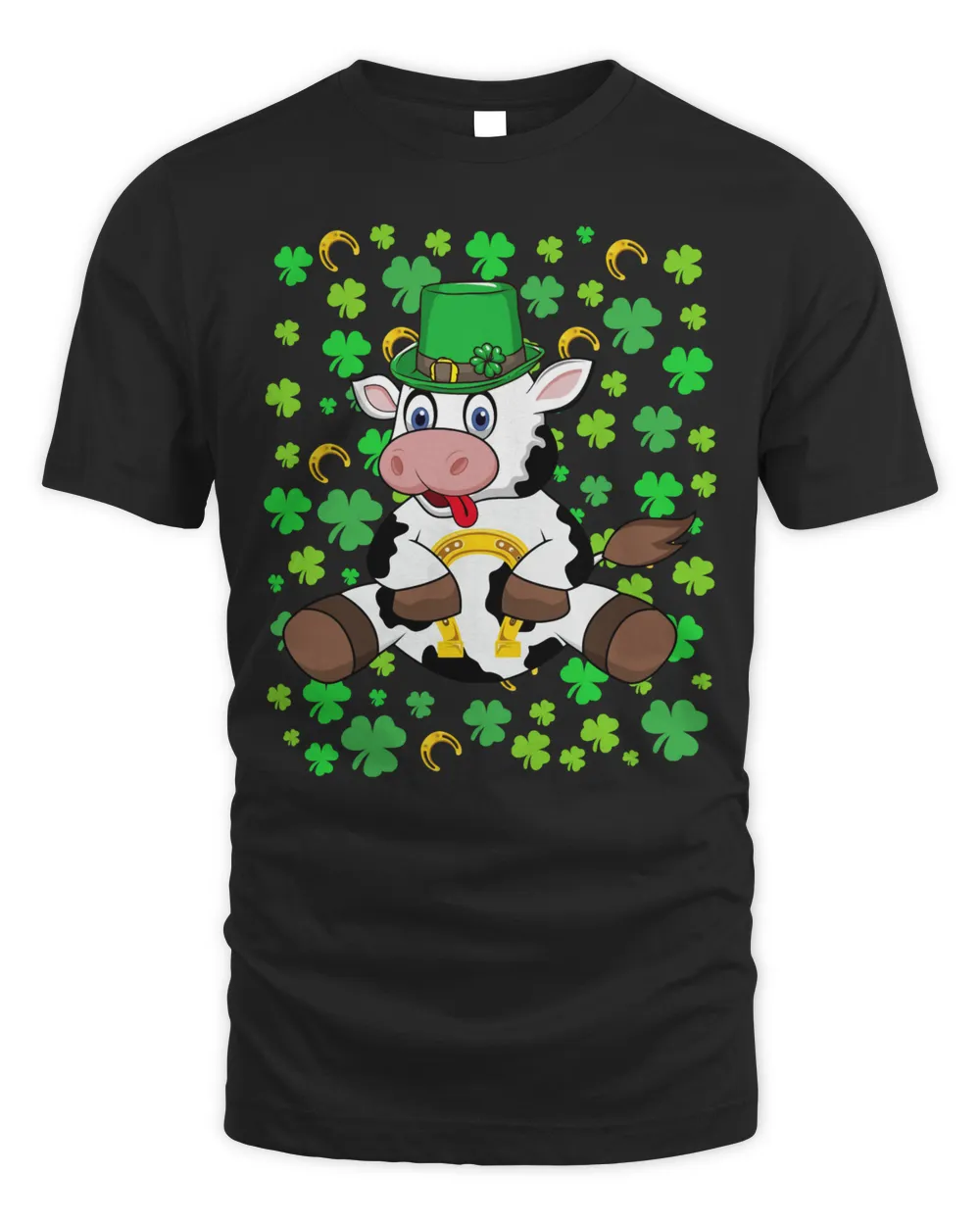 St. Patrick's Day 2021 Shirt Funny Irish Cow Leprechaun Long Sleeve T-Shirt