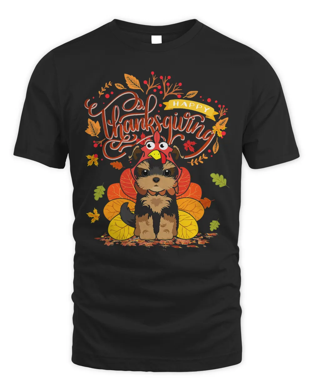 Happy Thanksgiving Yorkie Turkey Yorkshire Terrier Costume T-Shirt